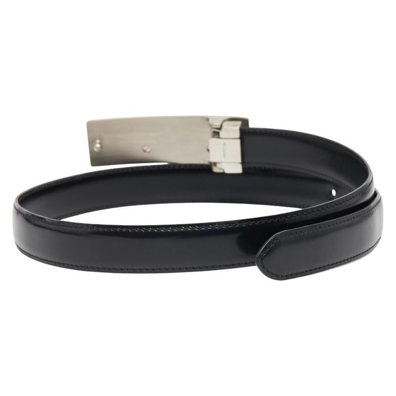 Cartier 黒ベルト シルバーバックル Cartier（カルティエ） パンテール ベルト ブラック シルバー レザー