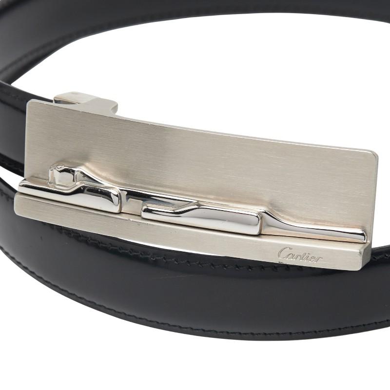 Cartier（カルティエ） パンテール ベルト ブラック シルバー レザー