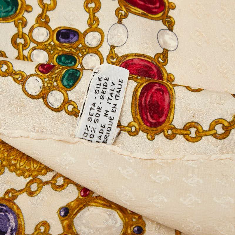 CHANEL（シャネル） ジュエリー 宝石柄 スカーフ ベージュ マルチ