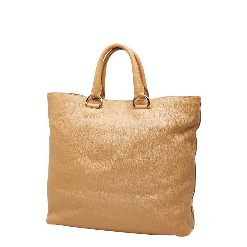 プラダ ハンドバッグ BN1713 ベージュ レザー レディース PRADA 【中古】