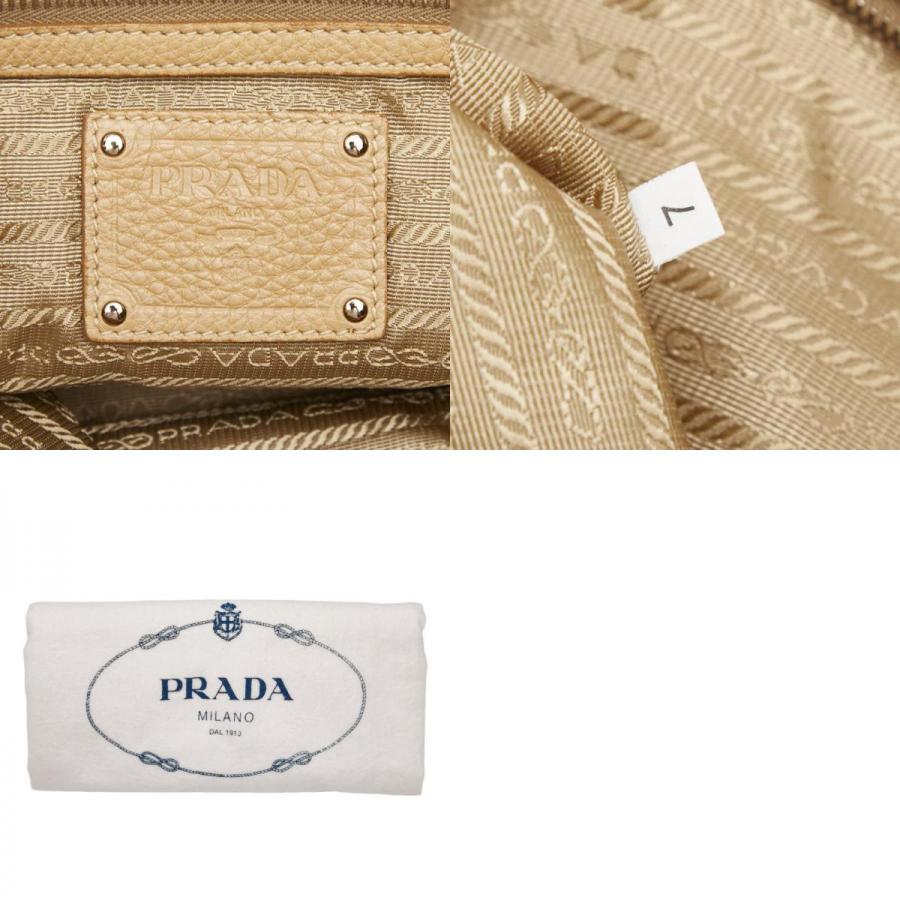 プラダ ハンドバッグ BN1713 ベージュ レザー レディース PRADA 【中古】