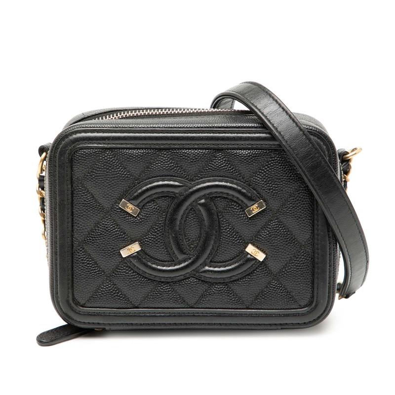 シャネル マトラッセ CCフィリグリー チェーンウォレット ショルダーバッグ ブラック キャビアスキン レディース CHANEL 【中古】 CHANEL（シャネル） マトラッセ CCフィリグリー チェーンウォレット