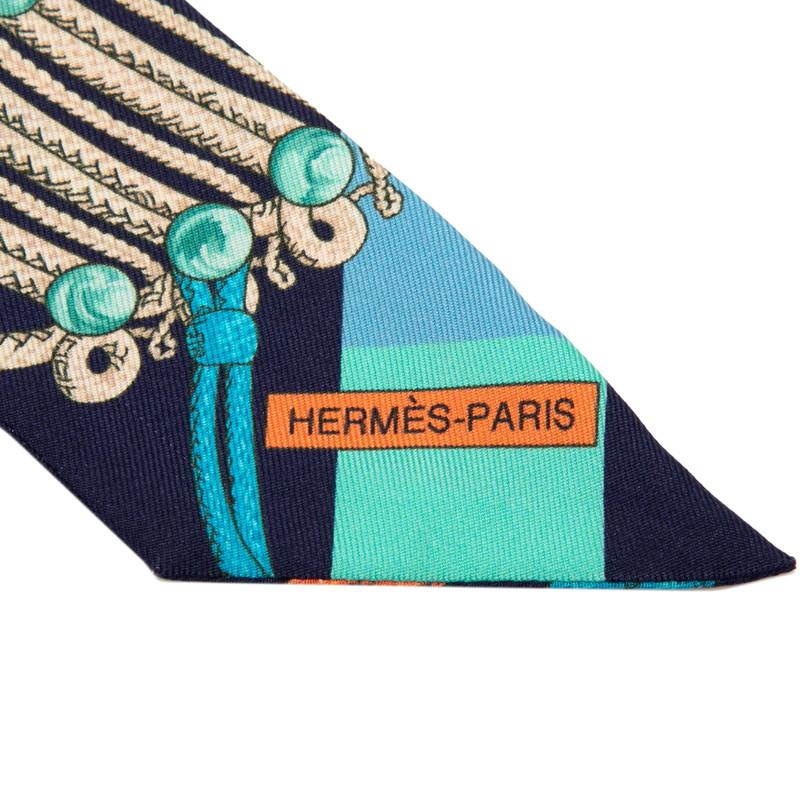 エルメス ツイリー BRANDEBOURGS スカーフ ブルー マルチカラー シルク レディース HERMES 【中古】 HERMES（エルメス） ツイリー BRANDEBOURGS スカーフ ブルー マルチ