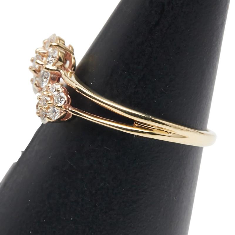 K18YG イエローゴールド ダイヤ0.30ct 花 フラワー モチーフ リング