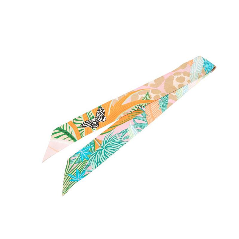 エルメス ツイリー JAGUAR QUETZAL スカーフ マルチカラー シルク レディース HERMES 【中古】 HERMES（エルメス） ツイリー JAGUAR QUETZAL ジャガー ケツァール