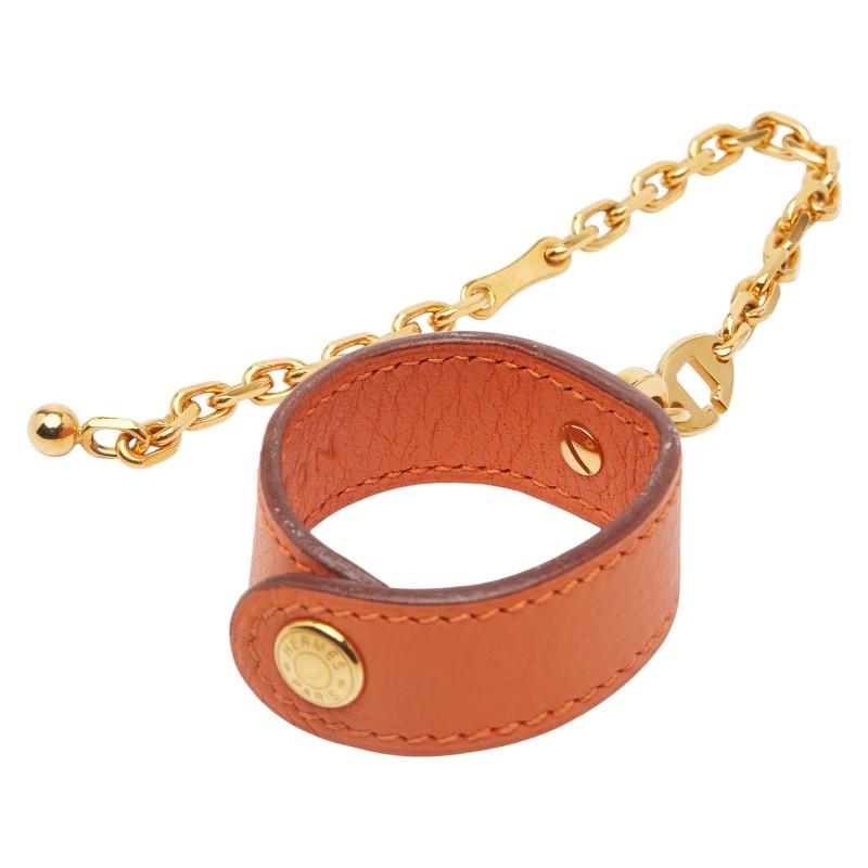 エルメス ノマド グローブホルダー 手袋ホルダー オレンジ レザー レディース HERMES 【中古】 HERMES（エルメス） ノマド グローブホルダー 手袋ホルダー オレンジ