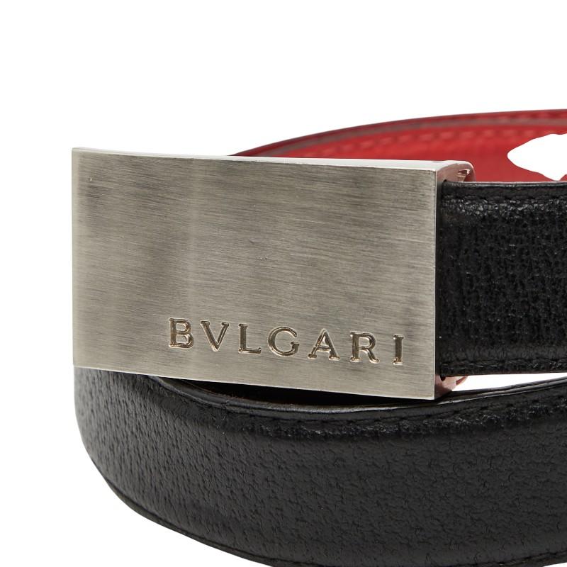 BVLGARI（ブルガリ） ベルト サイズ：110 44 ブラック レッド レザー