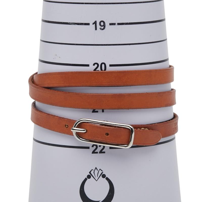 HERMES（エルメス） アピ1 ブレスレット 3連 ブラウン レザー