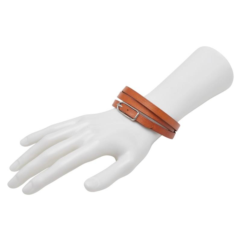 HERMES（エルメス） アピ1 ブレスレット 3連 ブラウン レザー