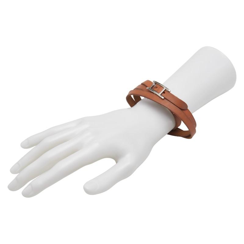 エルメス アピ3 ブレスレット 3連 ブラウン レザー レディース HERMES 【中古】 HERMES（エルメス） アピ3 ブレスレット 3連 ブラウン レザー