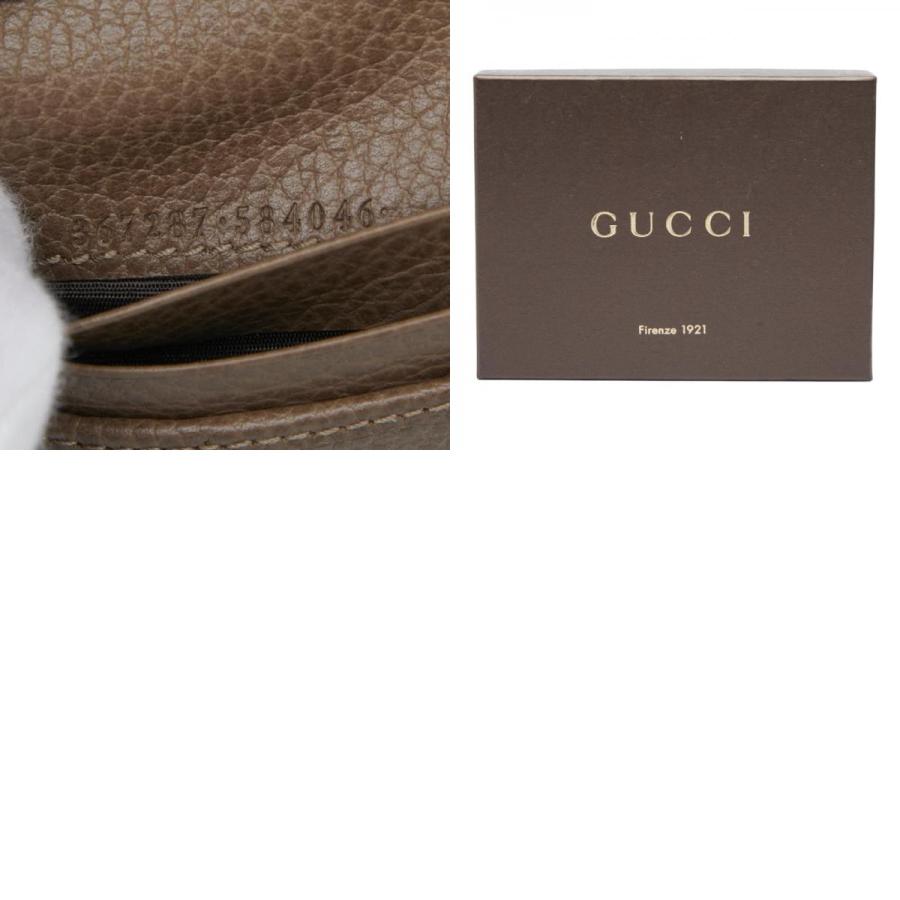 グッチ 二つ折り財布 367287 ブラウン レザー レディース GUCCI 【中古】 GUCCI（グッチ） 二つ折り財布 367287 ブラウン レザー レディース