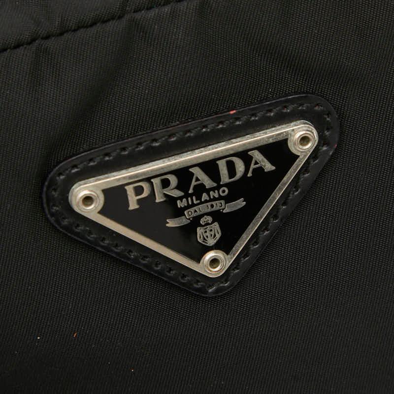 プラダ 三角ロゴプレート ポコノ ポーチ MV348 ブラック ナイロン レディース PRADA 【中古】 PRADA（プラダ） 三角ロゴプレート ポコノ ポーチ MV348 ブラック