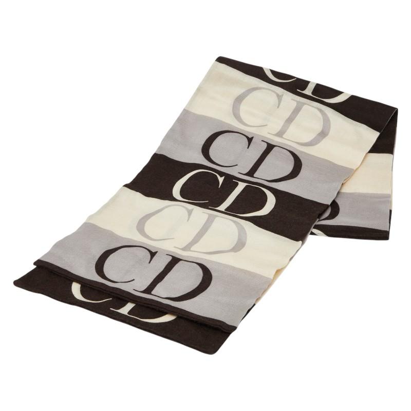 ディオール CDロゴ マフラー ブラウン ベージュ グレー カシミヤ