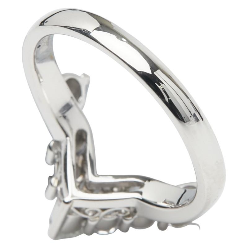 Pt900 プラチナ ダイヤ0.50ct V字 リング 指輪 レディース 11号 中古