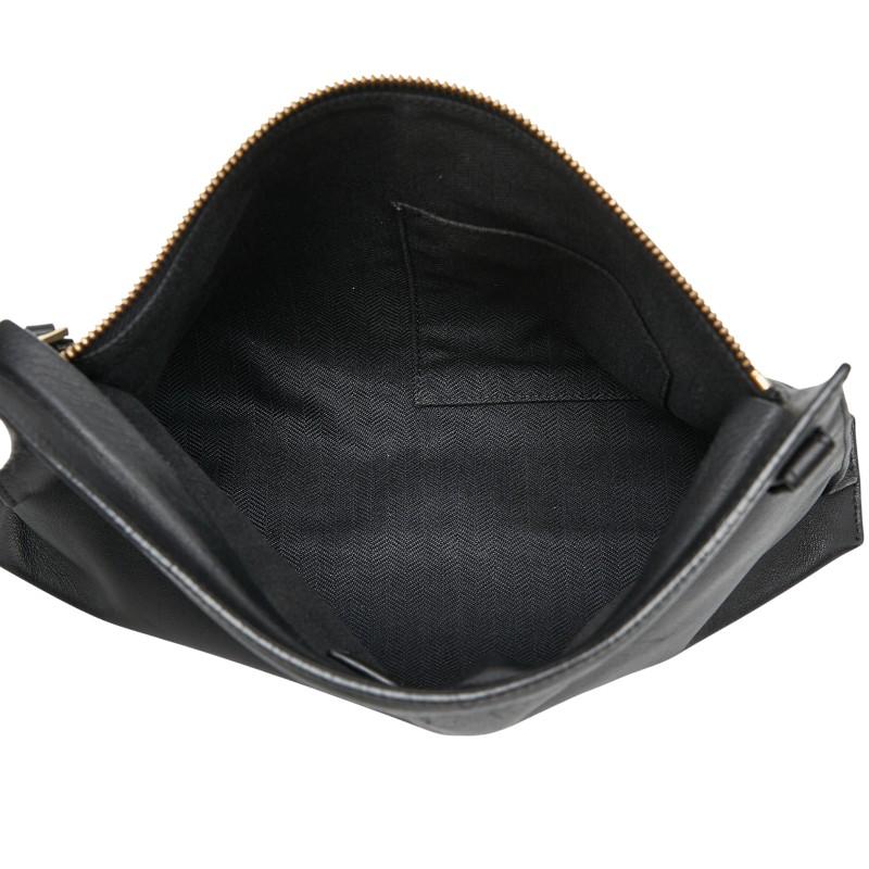 LOEWE（ロエベ） アナグラム Tポーチ クラッチバッグ ブラック レザー