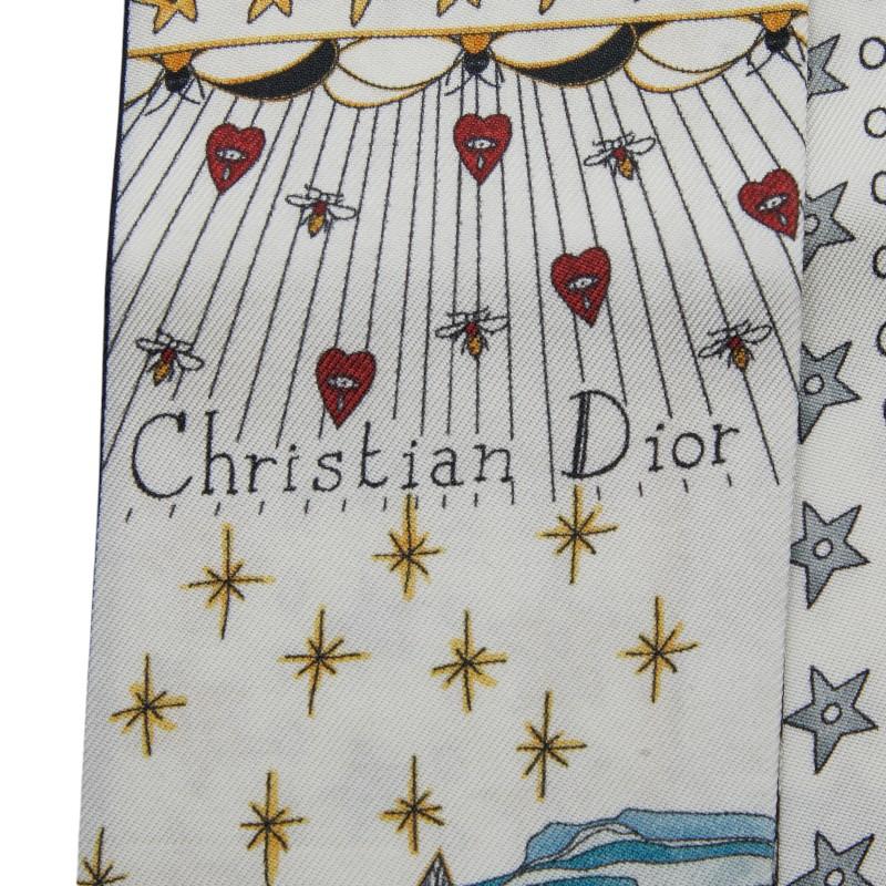 ディオール ツイリー スター スカーフ ホワイト マルチカラー シルク レディース Dior 【中古】 ディオール ツイリー スター スカーフ ホワイト マルチカラー シルク