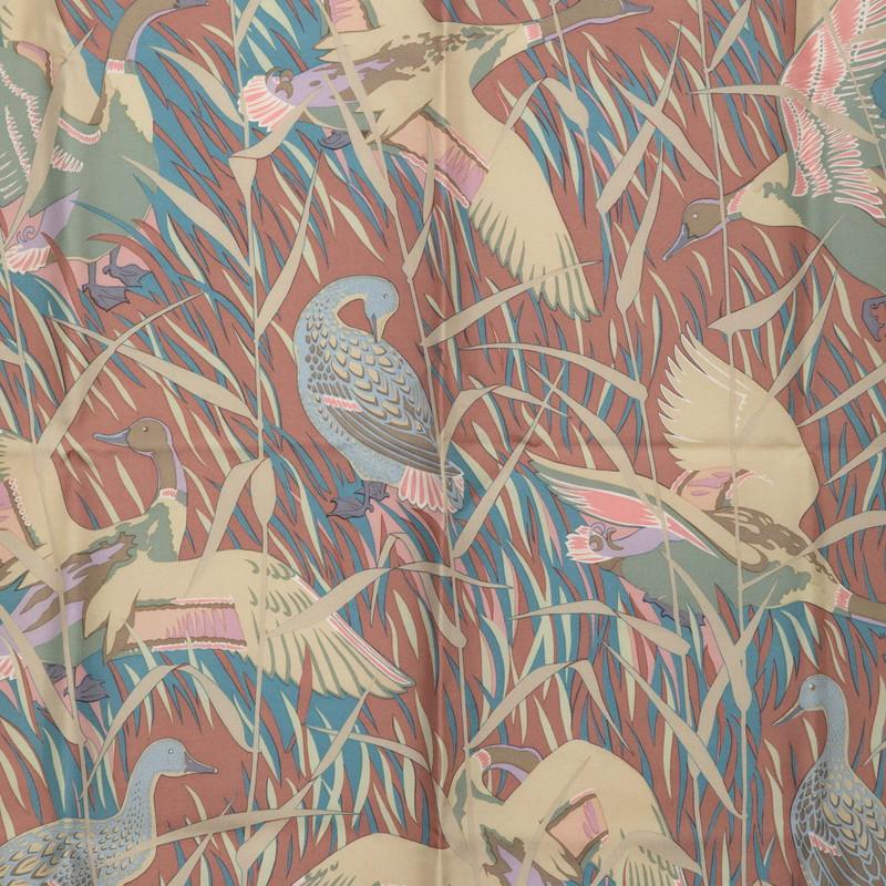 HERMES（エルメス） カレ90 COLS VERTS マガモ 鴨 鳥 スカーフ グレー