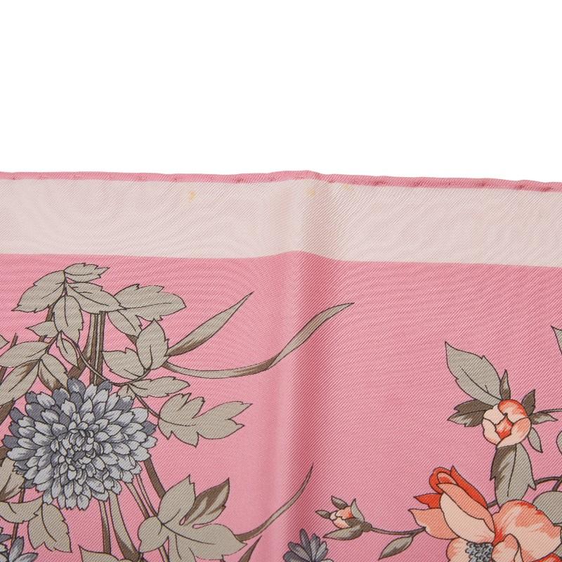 ディオール 花 フラワー スカーフ ピンク マルチカラー シルク