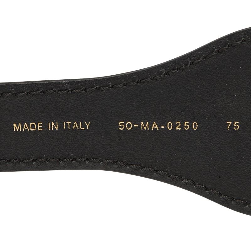 ディオール ベルト サイズ：75 ネイビー ベージュ キャンバス レザー