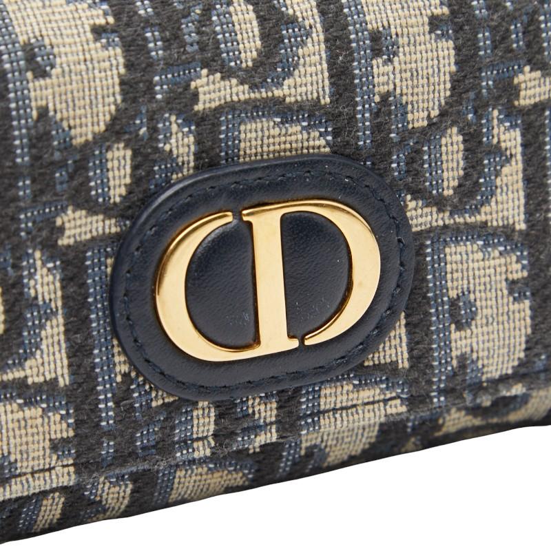 ディオール オブリーク キーケース 4連 ベージュ ネイビー キャンバス