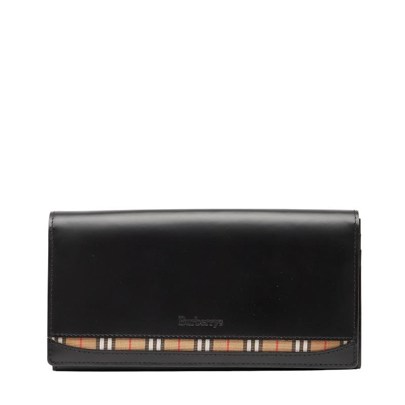 未使用品 バーバリー BURBERRY ノバチェック レザー 長財布 男女兼用 BURBERRY（バーバリー） ノバチェック 長財布 ブラック マルチカラー
