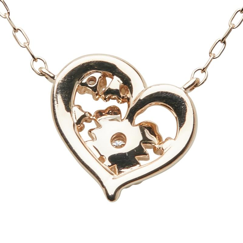 ヨンドシー K10PG ピンクゴールド ダイヤ ハート フラワー モチーフ