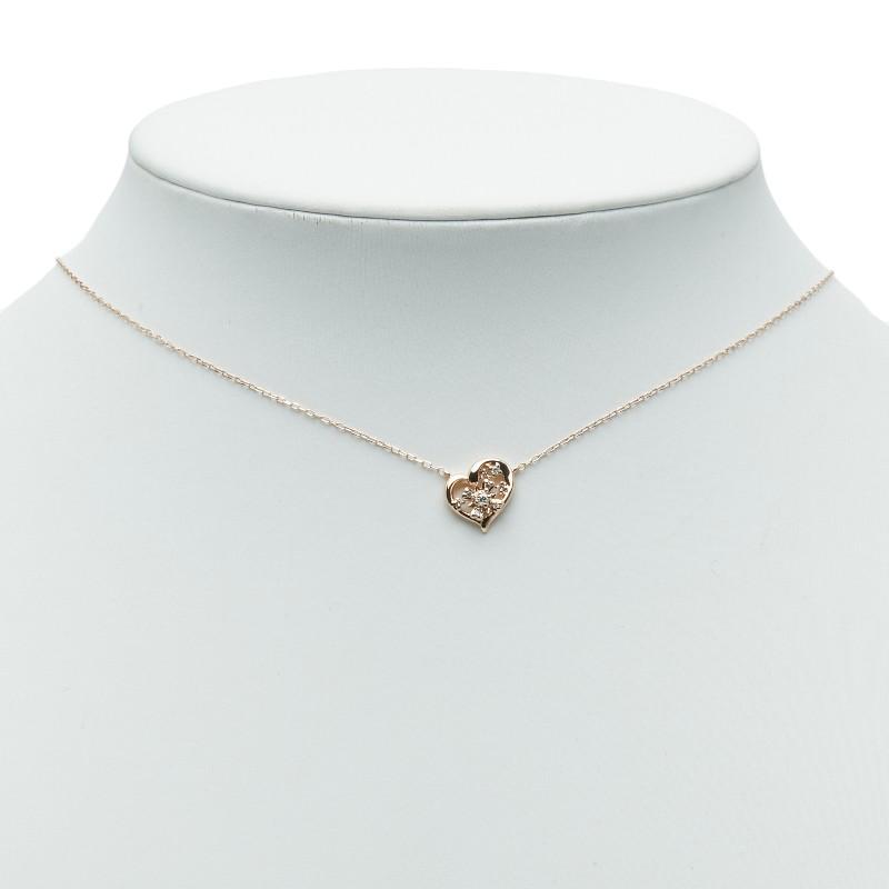 ヨンドシー K10PG ピンクゴールド ダイヤ ハート フラワー モチーフ