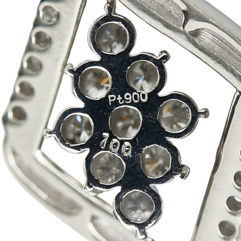 Pt900 プラチナ ダイヤ1.00ct ひし形 モチーフ ペンダントトップ