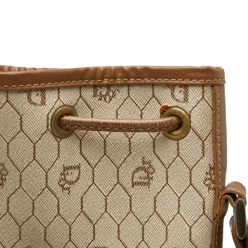 ディオール ハニカム 斜め掛け ショルダーバッグ ベージュ ブラウン
