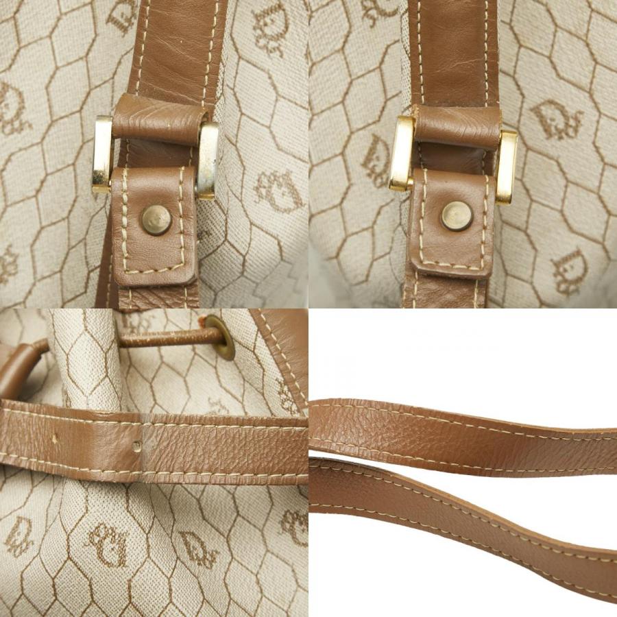 ディオール ハニカム 斜め掛け ショルダーバッグ ベージュ ブラウン