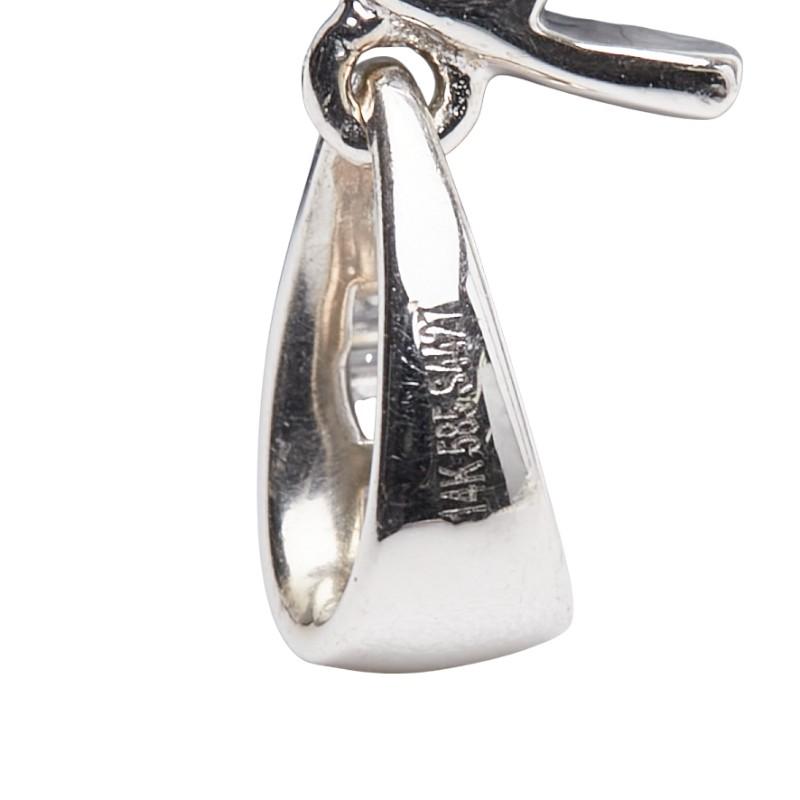 K14WG ホワイトゴールド ダイヤ イニシャル ペンダントトップ