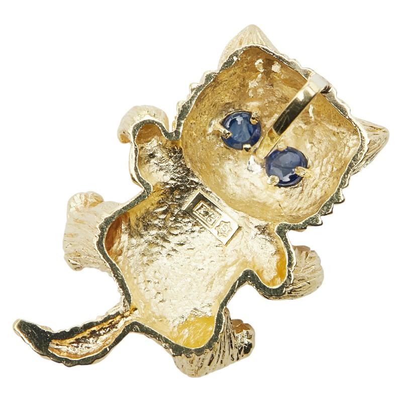 K18YG イエローゴールド サファイア 田中貴金属 猫 キャット モチーフ