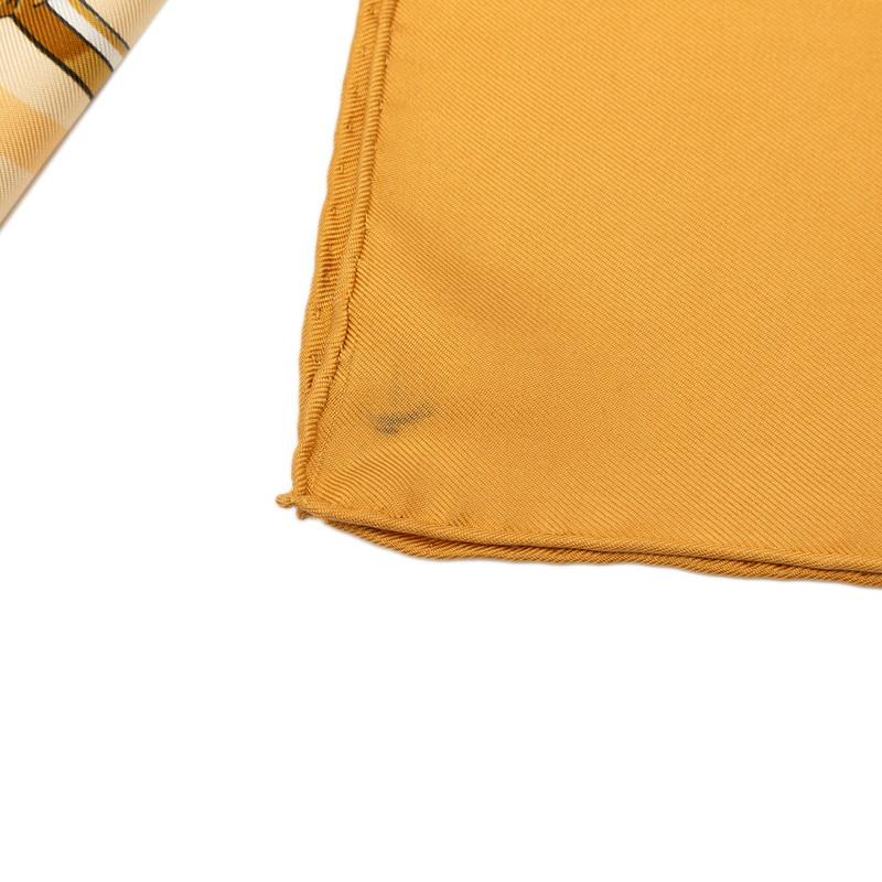 HERMES（エルメス） カレ90 Gaucho par 装飾馬具柄 スカーフ イエロー