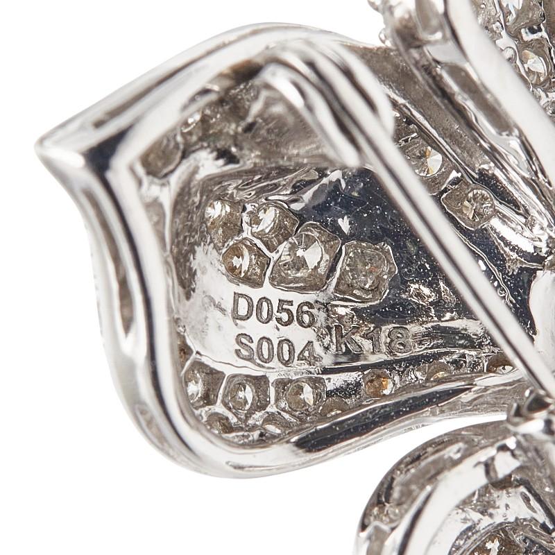 K18WG ホワイトゴールド ダイヤ0.56ct サファイア0.04ct バタフライ