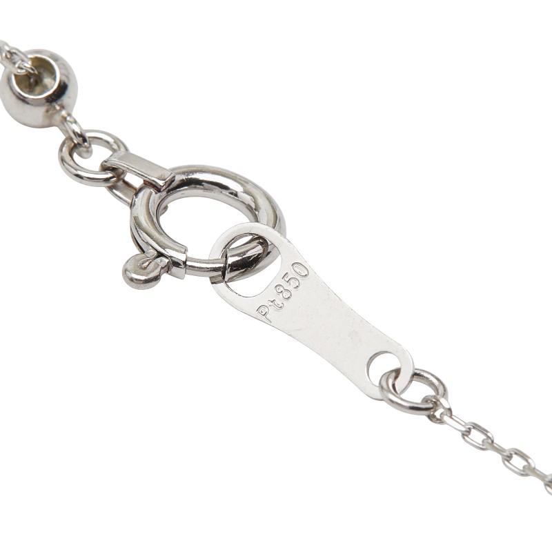 Pt900 プラチナ Pt850 ダイヤ0.376ct プチネックレス レディース 中古