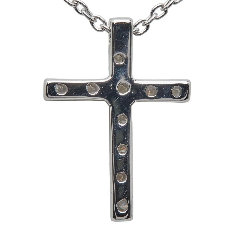 スタージュエリー K18WG ホワイトゴールド ダイヤ0.10ct クロス