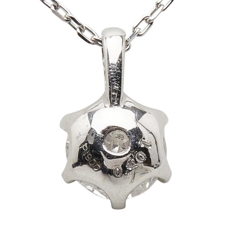 Pt900 プラチナ Pt850 ダイヤ0.401ct プチネックレス レディース 中古