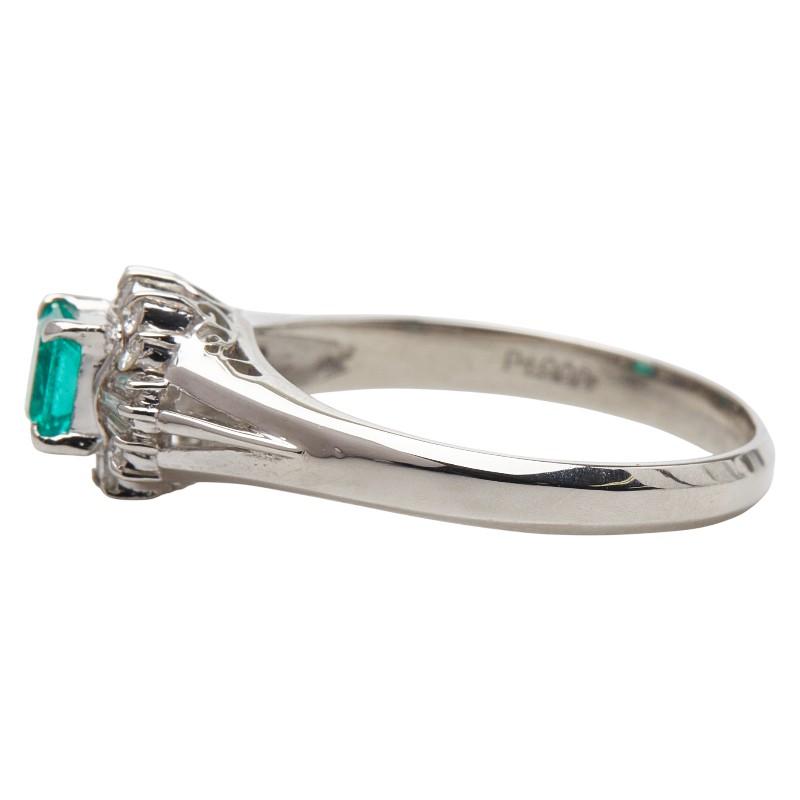 Pt900 プラチナ エメラルド0.29ct ダイヤ0.16ct リング 指輪