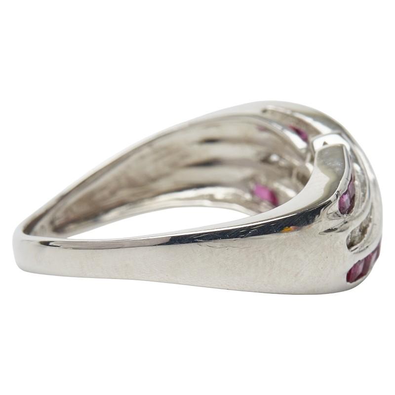 Pt900 プラチナ ルビー0.60ct ダイヤ0.14ct リング 指輪 レディース