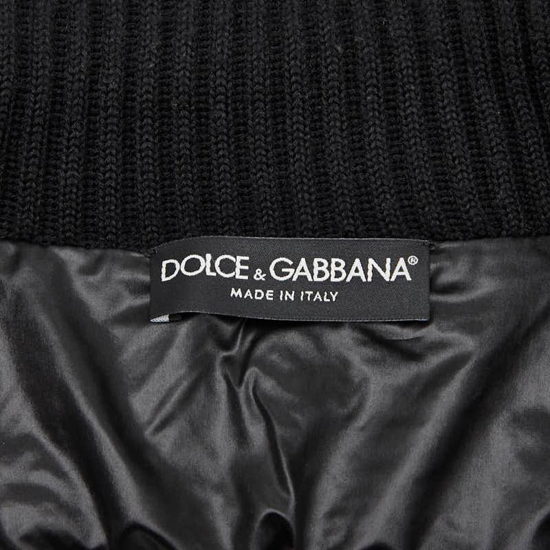 ドルチェアンドガッバーナ ロゴプレート ブルゾン ニットジャケット サイズ：46 ブラック ナイロン ウール メンズ DOLCE&GABBANA【中古】 DOLCE&GABBANA（ドルチェ & ガッバーナ） ドルチェアンドガッバーナ