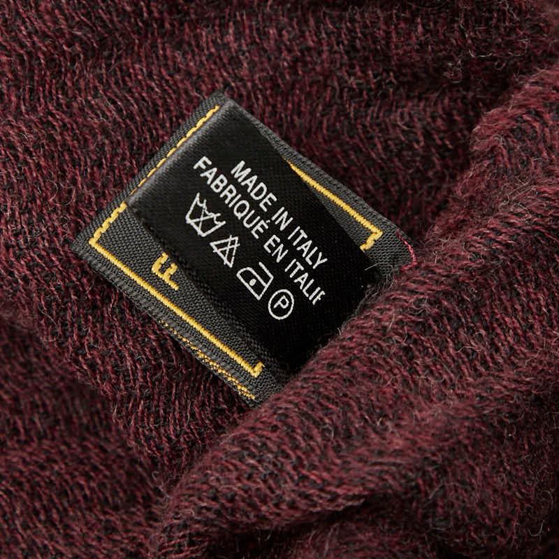 FENDI（フェンディ） ロゴ マフラー ワインレッド ブラック ウール