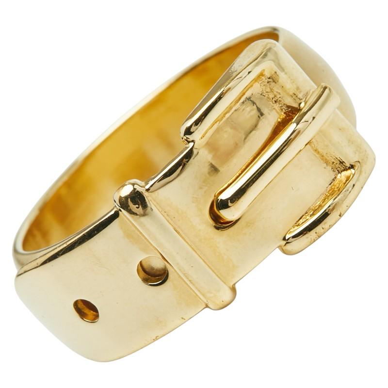 グッチ ベルト モチーフ スカーフリング ゴールド メッキ レディース GUCCI 【中古】 GUCCI（グッチ） ベルト モチーフ スカーフリング ゴールド メッキ