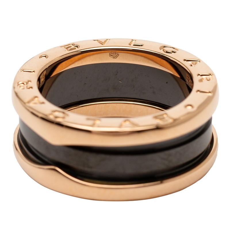 BVLGARI（ブルガリ） ビーゼロワン 黒セラミック 2バンドリング リング