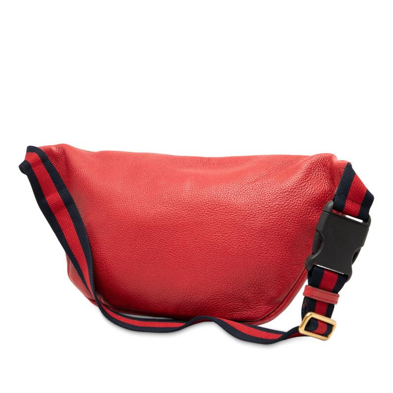 グッチ ロゴプリント ボディバッグ 530412 レッド レザー レディース GUCCI 【中古】 GUCCI（グッチ） ロゴプリント ボディバッグ 530412 レッド レザー