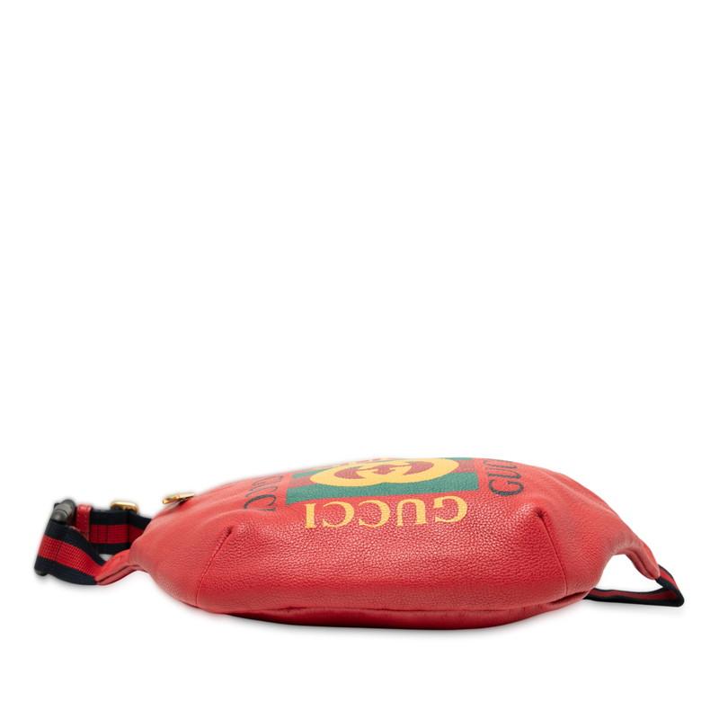 GUCCI（グッチ） ロゴプリント ボディバッグ 530412 レッド レザー