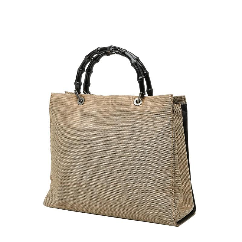 GUCCI GGキャンバス バンブー 編み込み トートバッグ f473 GUCCI