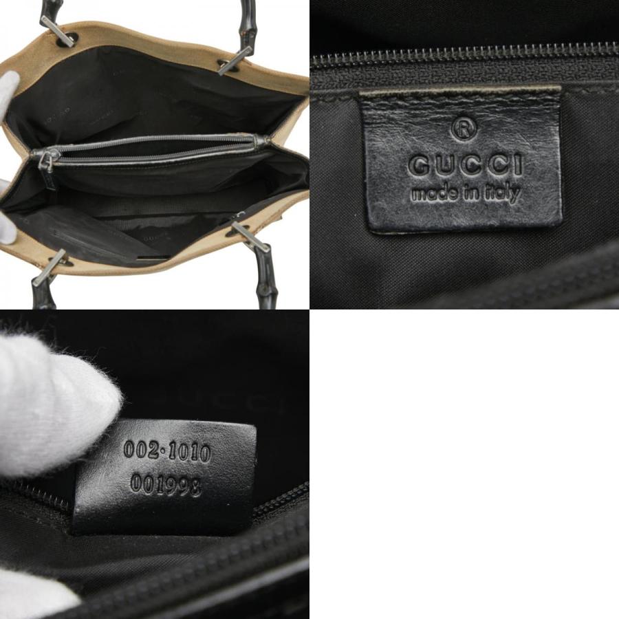 グッチ バンブー トートバッグ ハンドバッグ 002 1010 ベージュ ブラック キャンバス レディース GUCCI 【中古】 GUCCI（グッチ） バンブー トートバッグ ハンドバッグ 002 1010