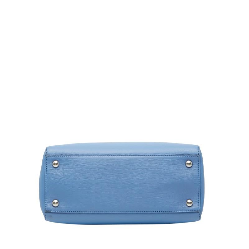 フェンディ プチトゥジュール ハンドバッグ ショルダーバッグ 2WAY 8BH253 ライトブルー レザー レディース FENDI 【中古】