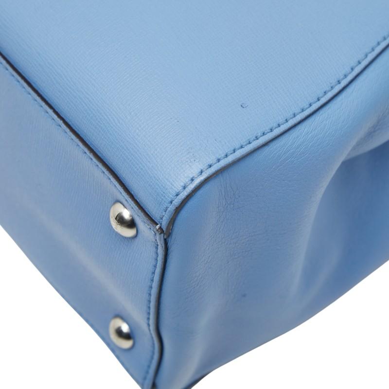 フェンディ プチトゥジュール ハンドバッグ ショルダーバッグ 2WAY 8BH253 ライトブルー レザー レディース FENDI 【中古】