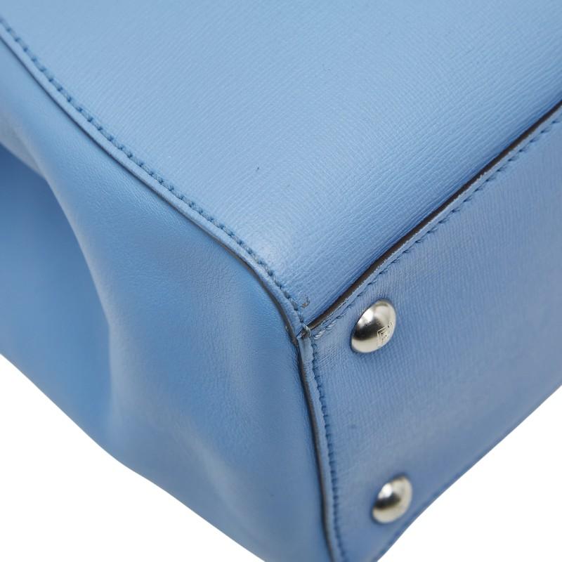 フェンディ プチトゥジュール ハンドバッグ ショルダーバッグ 2WAY 8BH253 ライトブルー レザー レディース FENDI 【中古】